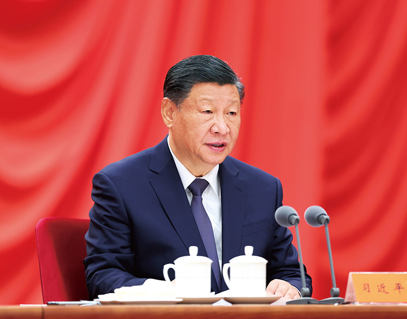 2024年1月8日，中共中央總書(shū)記、國(guó)家主席、中央軍委主席習(xí)近平在中國(guó)共產(chǎn)黨第二十屆中央紀(jì)律檢查委員會(huì)第三次全體會(huì)議上發(fā)表重要講話(huà)。 新華社記者 鞠鵬/攝