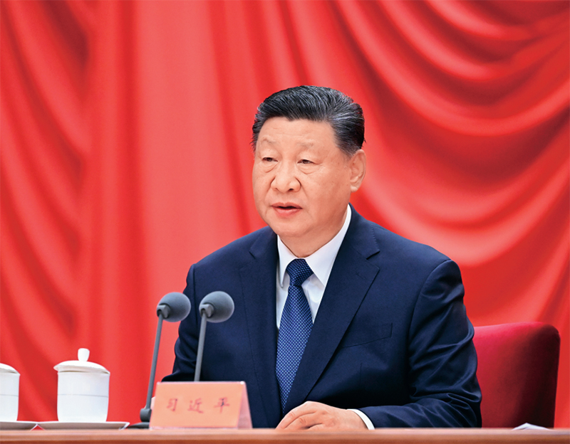 2025年1月6日，中共中央總書記、國家主席、中央軍委主席習近平在中國共產黨第二十屆中央紀律檢查委員會第四次全體會議上發表重要講話。 新華社記者 謝環馳/攝